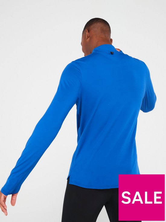 stillFront image of ronhill-mens-ronhill-core-running-thermal-12-zip-top-blue