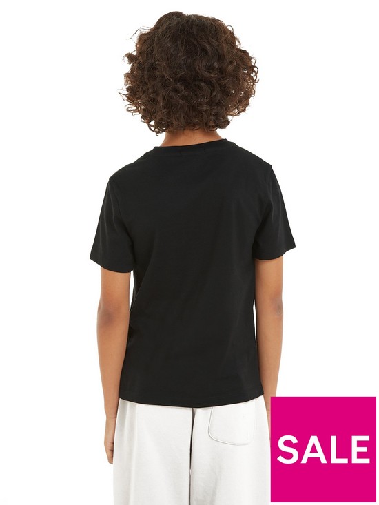 stillFront image of calvin-klein-jeans-kids-inst-logo-short-sleeve-t-shirt-black