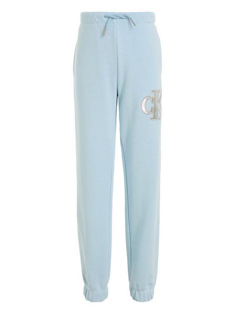 calvin-klein-jeans-girls-metallic-monogram-sweatpants-blue