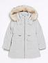  image of river-island-girls-hooded-padded-puffer-coat-grey