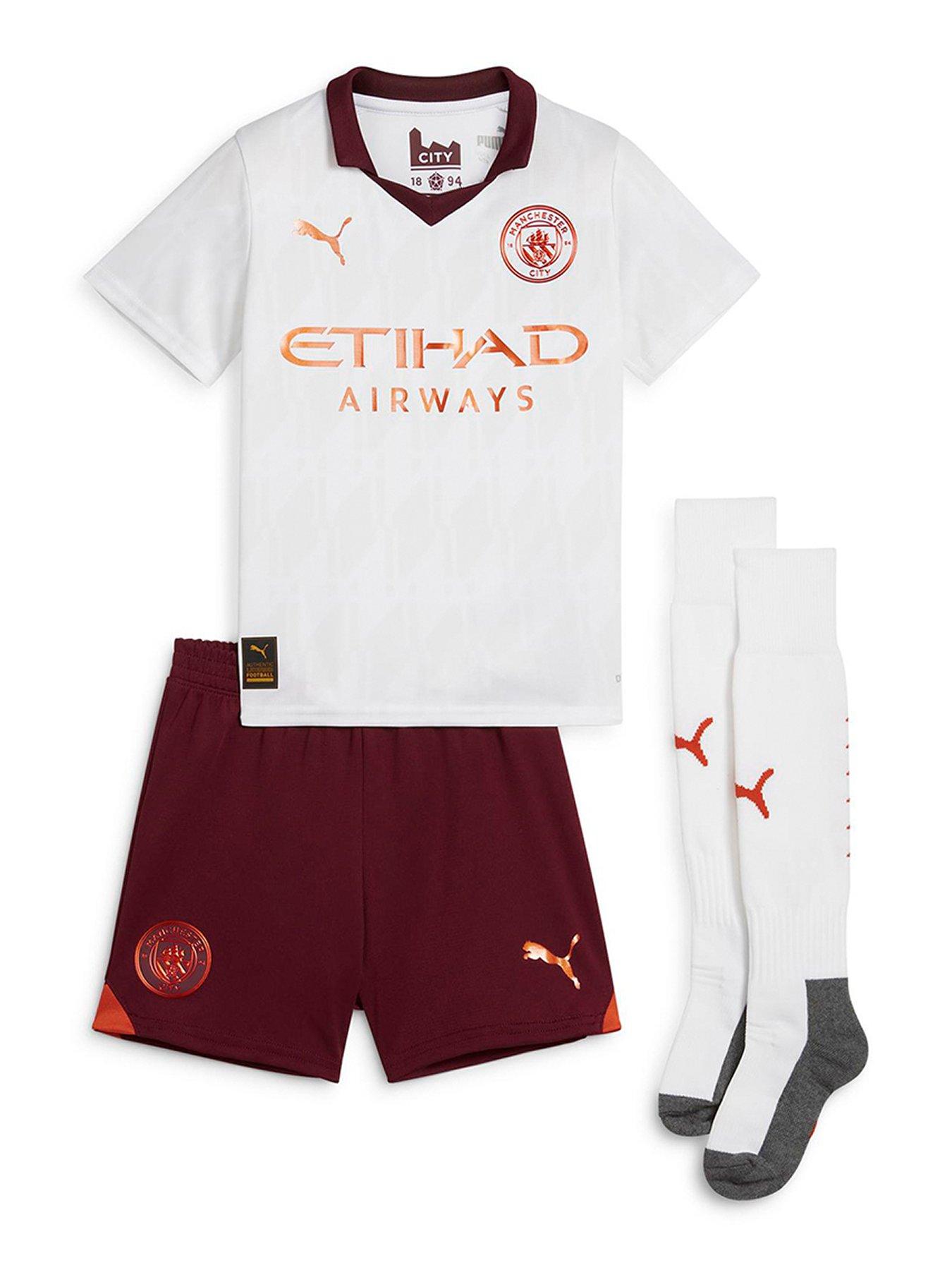 undefined Manchester City 23/24 Away Little Kids Kit - Burgundy