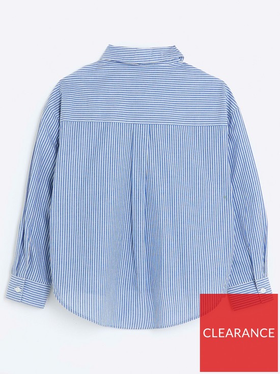 back image of river-island-girls-striped-embellished-shirt-blue