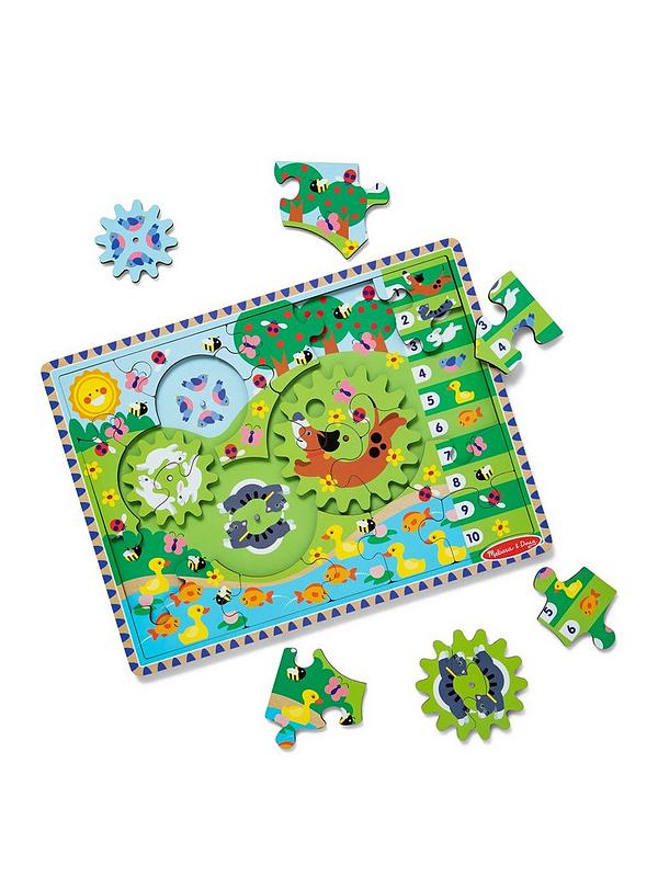 Image 1 of 7 of Melissa & Doug Wooden Animal Chase Gear Puzzle