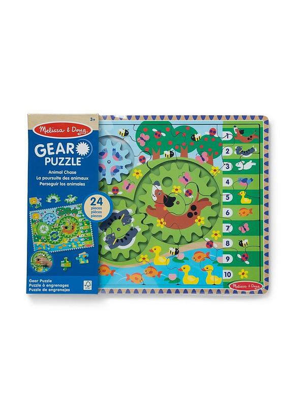 Image 2 of 7 of Melissa & Doug Wooden Animal Chase Gear Puzzle
