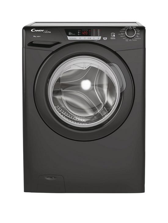 front image of candy-ultra-hcu14102dwbbe-80-10kg-load-1400-spin-freestanding-washing-machine-black