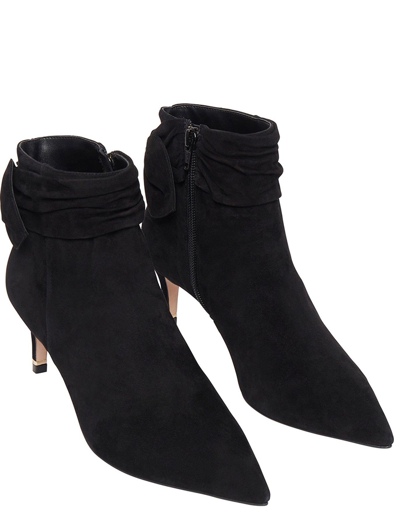 Ted Baker Yona Suede Bow Detail Ankle Boot - Black | very.co.uk