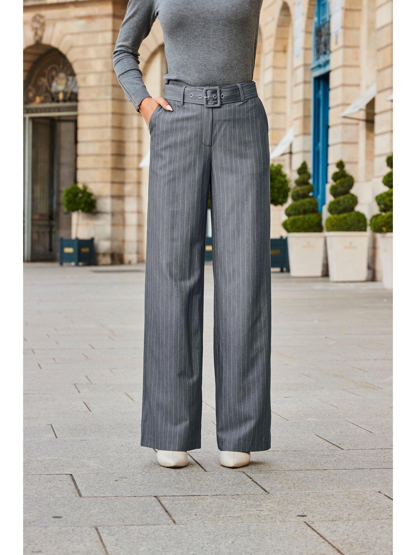 Pinstripe Flared Trousers, SOSANDAR