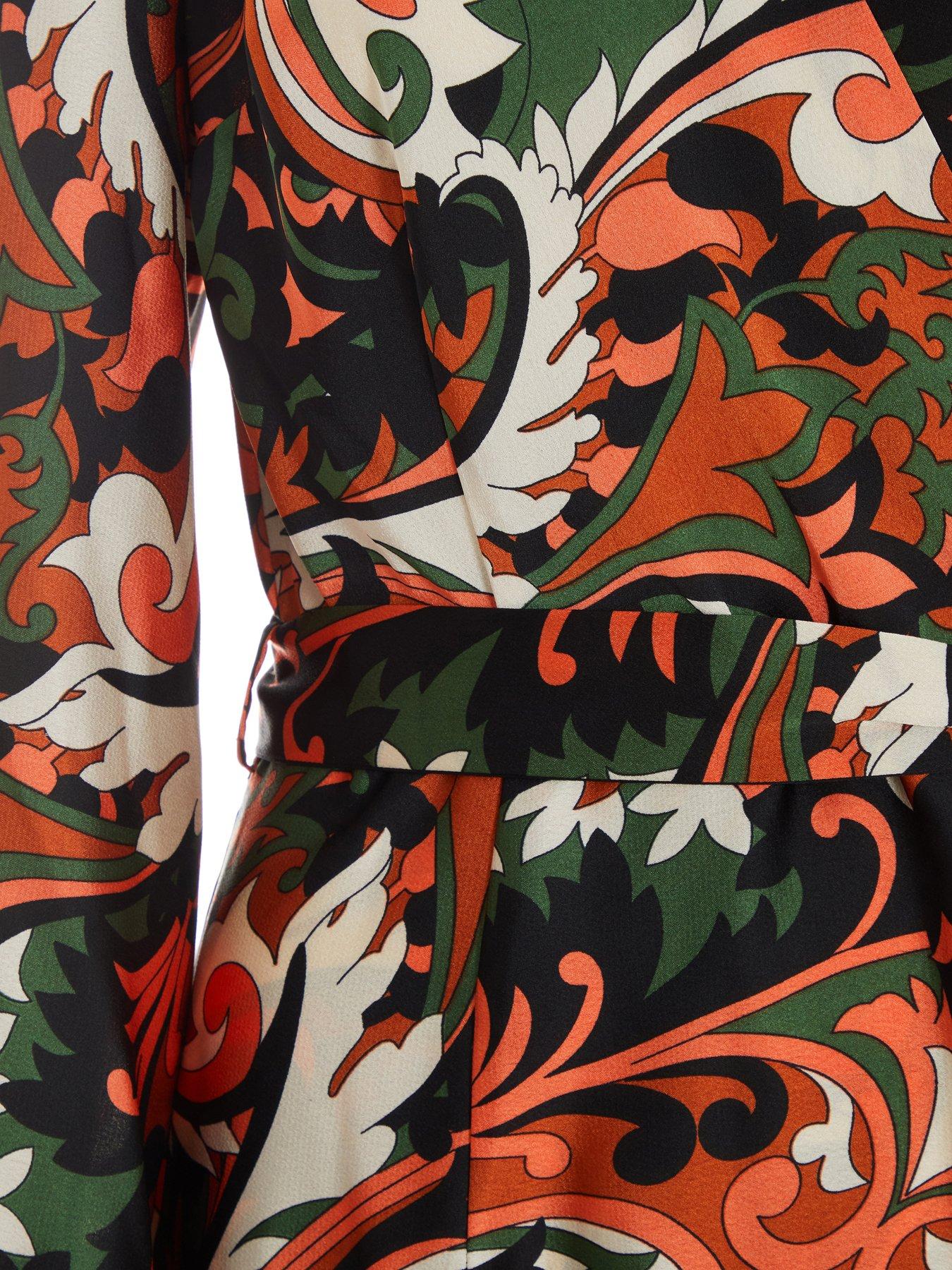 Image 3 of 3 of Quiz Black Satin Paisley Print Midi Dress