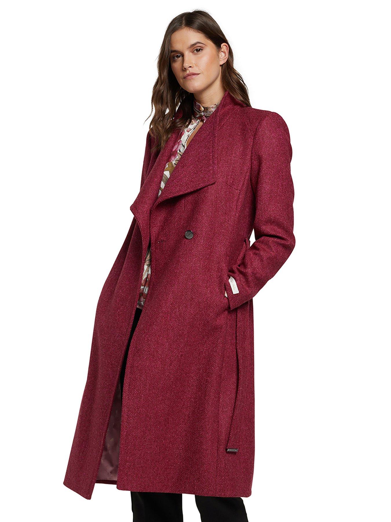 Maroon ted baker coat sale