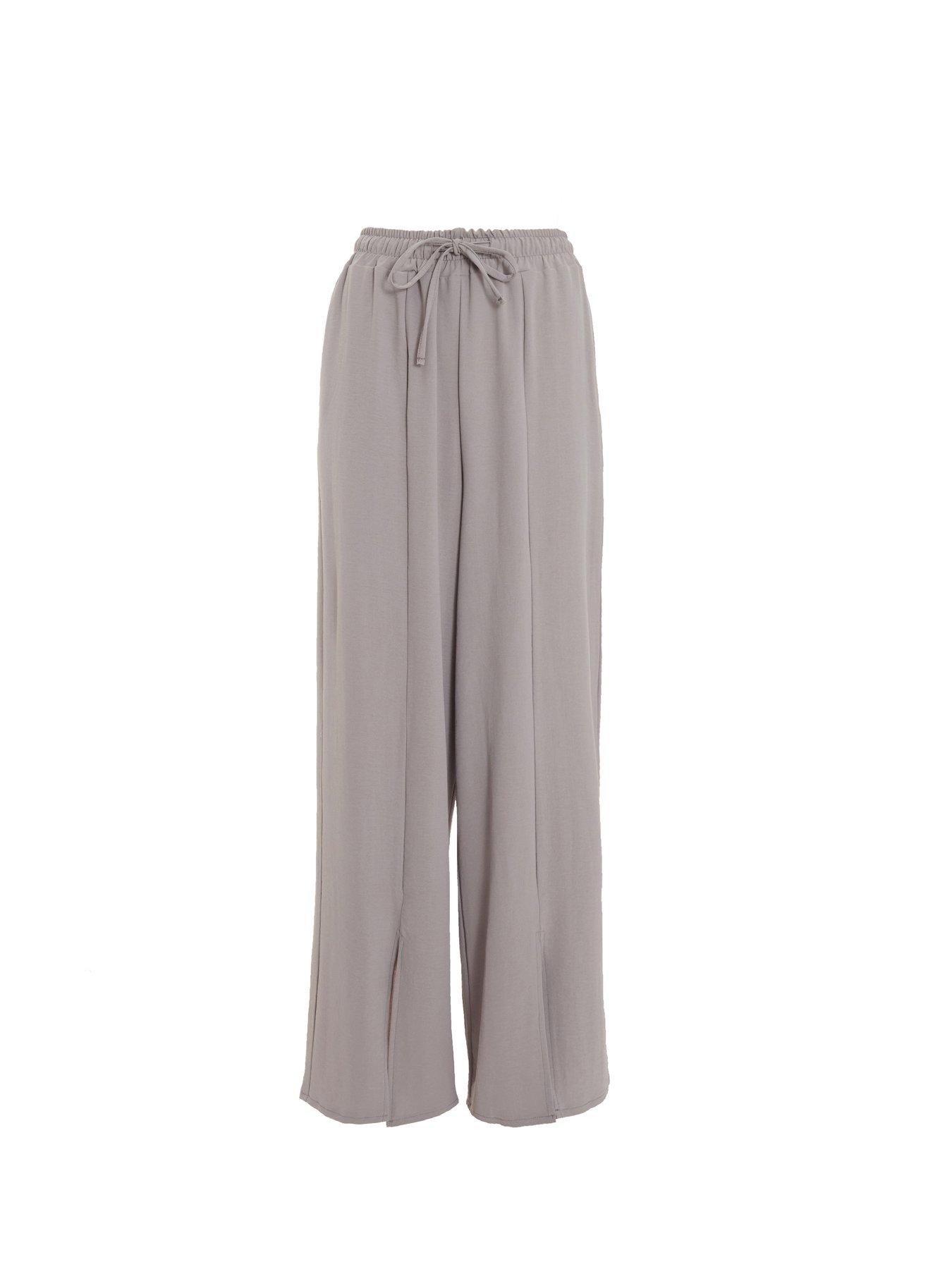 Image 1 of 3 of Quiz Grey Split Hem Trousers