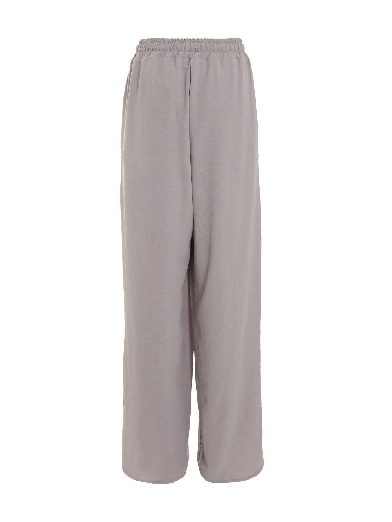 Image 2 of 3 of Quiz Grey Split Hem Trousers