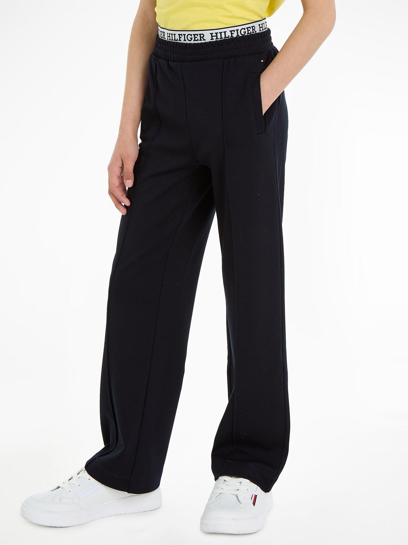 Tommy Hilfiger Girls Monotype Tape Wide Leg Sweatpant - Navy