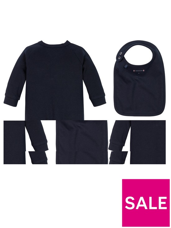 back image of tommy-hilfiger-baby-boys-rib-sleepsuit-giftbox-navy