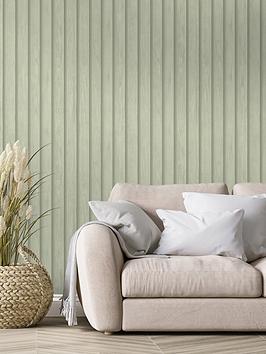 Product photograph of Holden Decor Wood Slat Wallpaper - Soft Green from very.co.uk