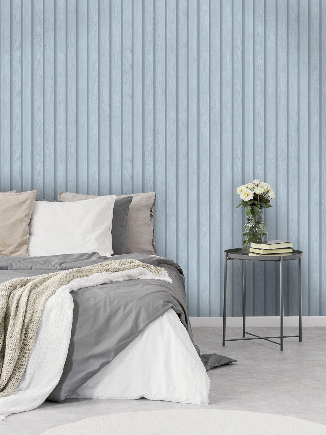 Product photograph of Holden Decor Wood Slat Wallpaper In Blue from very.co.uk