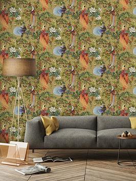 Product photograph of Holden Decor Songbird Wallpaper - Ochre from very.co.uk