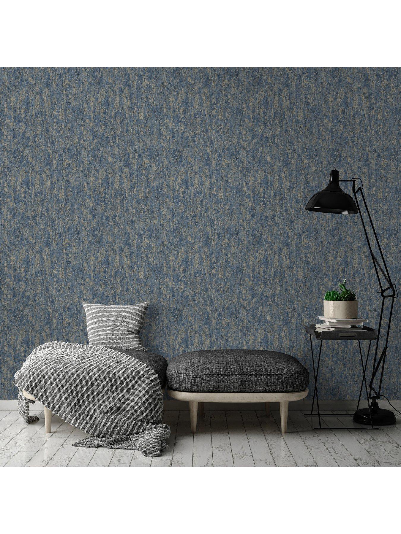 Product photograph of Holden Decor Industrial Texture Wallpaper - Navy from very.co.uk