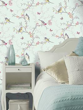 Product photograph of Holden Decor Phoebe Wallpaper - Soft Teal from very.co.uk