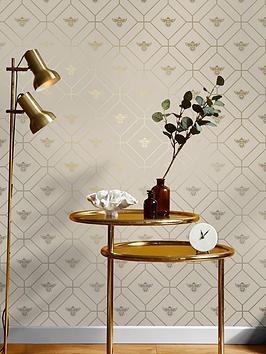 Product photograph of Holden Decor Honeycomb Bee Wallpaper - Taupe from very.co.uk
