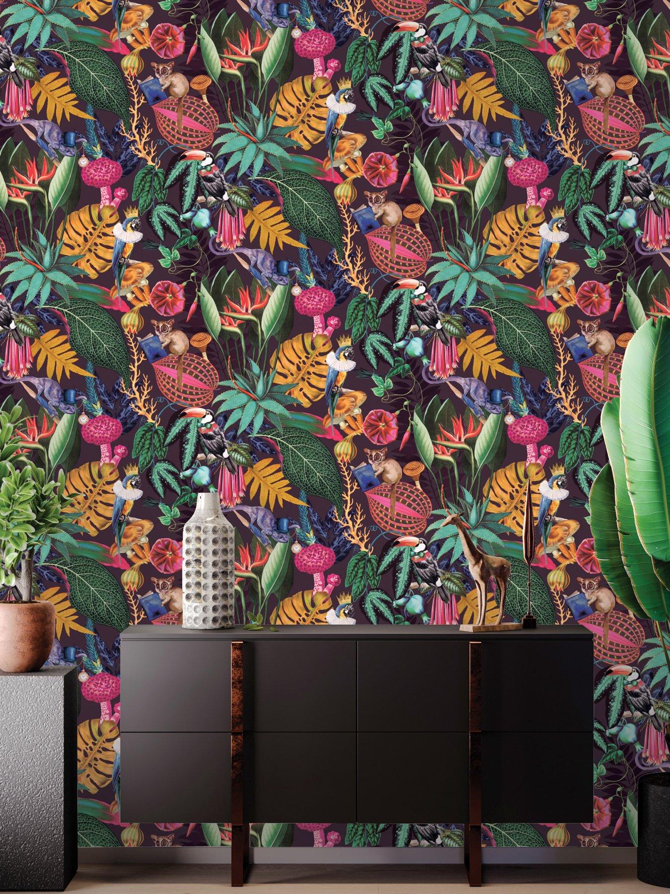 Product photograph of Holden Decor Wonderland Wallpaper In Plum from very.co.uk