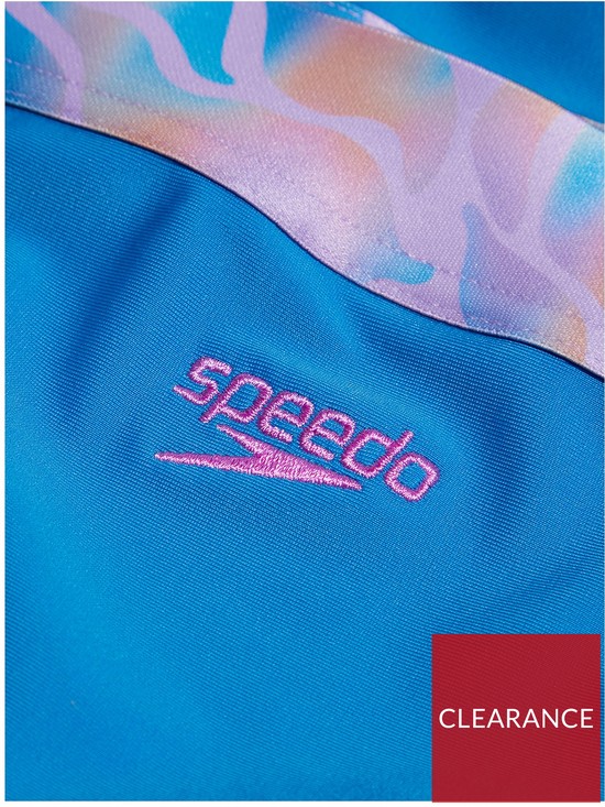 back image of speedo-girls-contrast-band-2-piece-blue