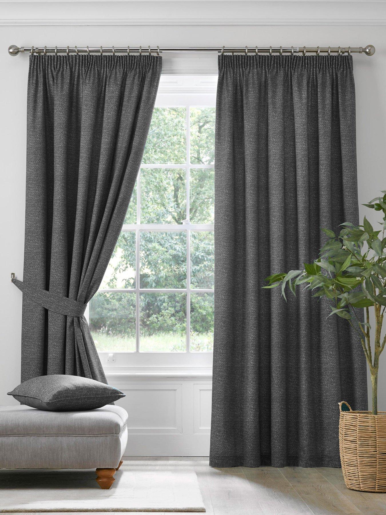 Montreal Pair of Velour Lined Pencil Pleat Curtains by Home