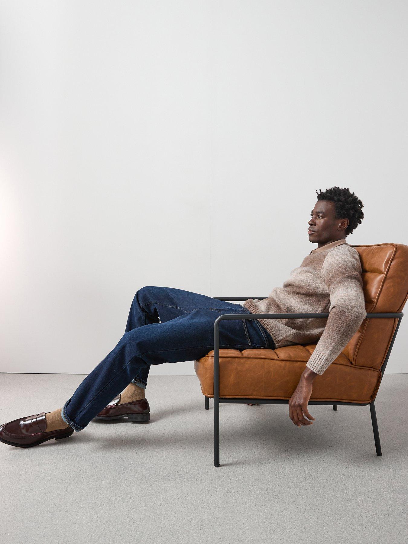 Image 6 of 6 of Very Man Straight Jeans with Stretch - Dark Wash