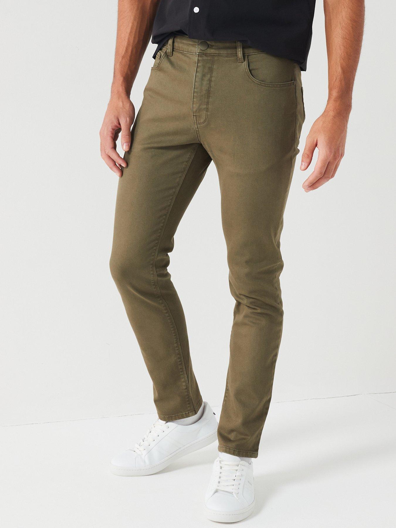 Very Man Slim Coloured Jeans With Stretch - Khaki | Very.co.uk