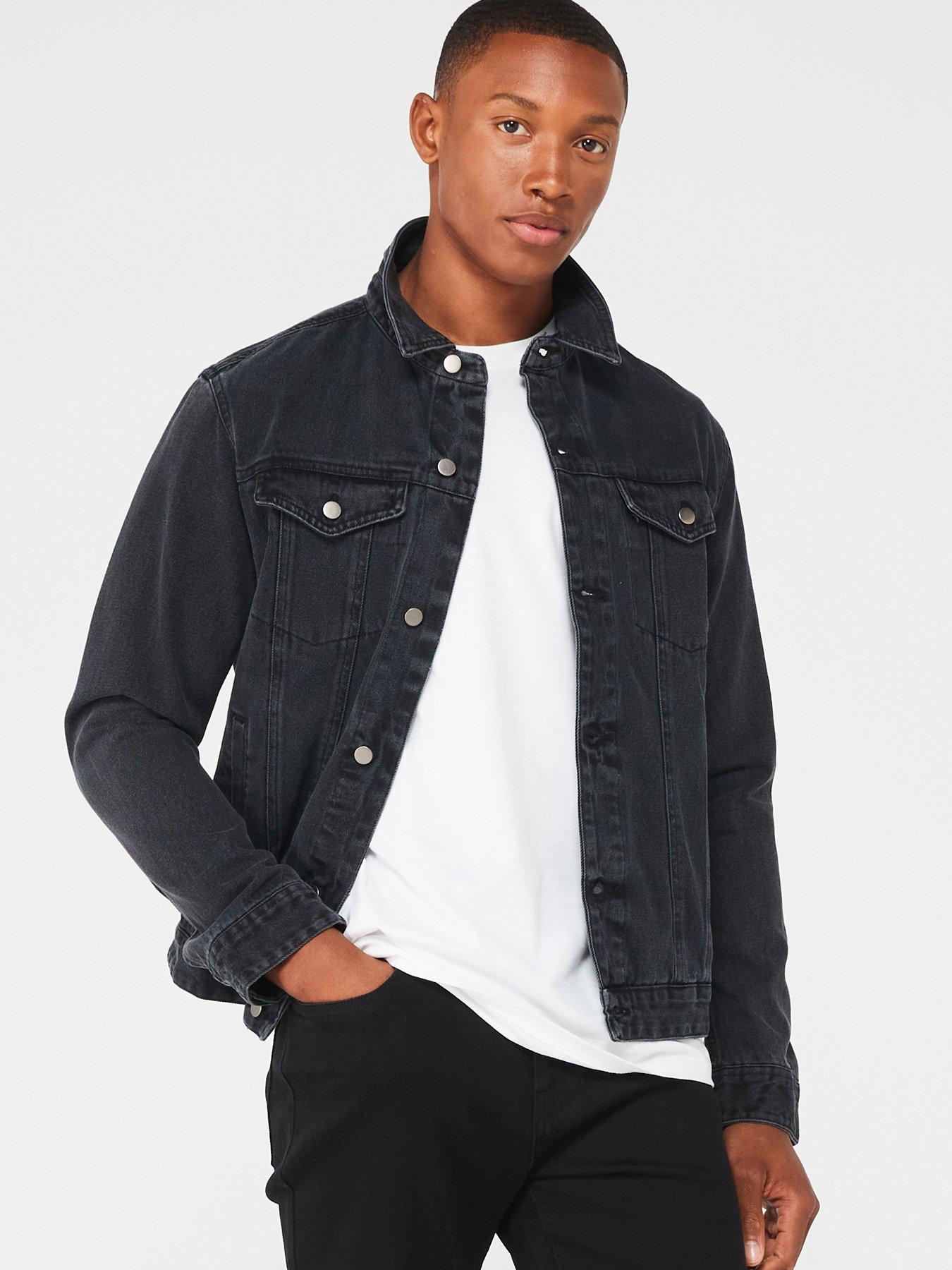 Very Man Denim Jacket - Black Wash | Very.co.uk