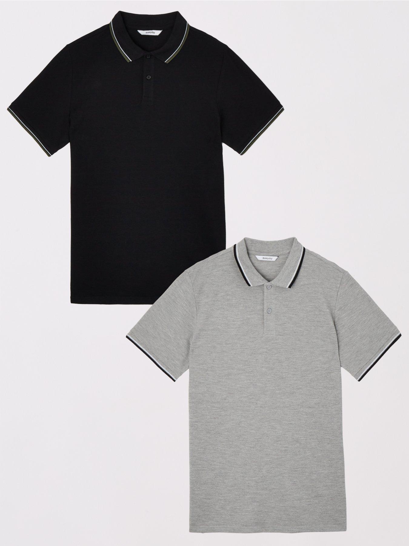 undefined Tipped Pique Polo Shirt (2 Pack) - Multi