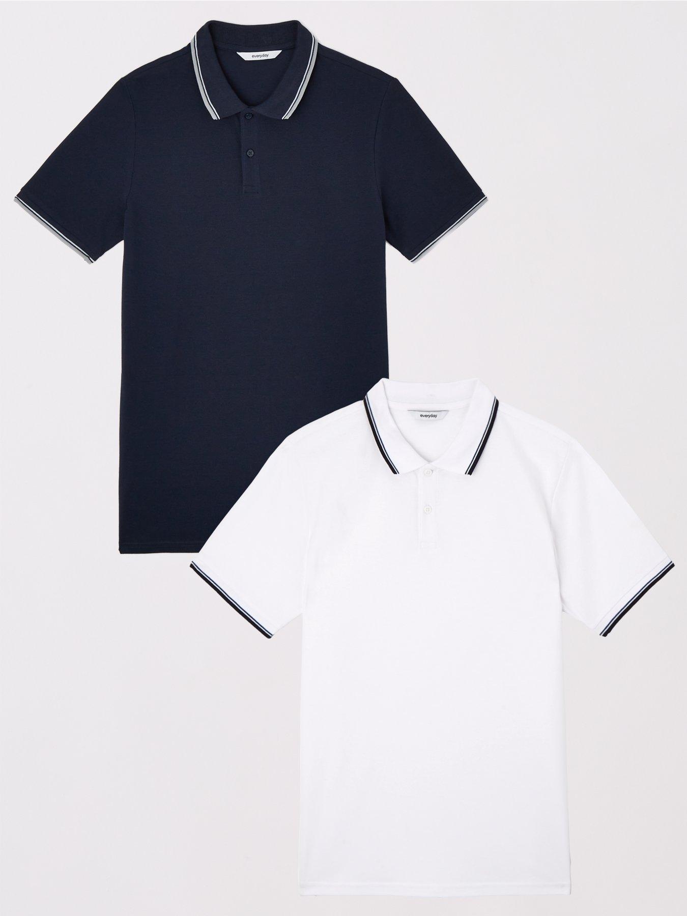Image 1 of 7 of The Very Collection Tipped Pique Polo Shirt (2 Pack)&nbsp;- Multi