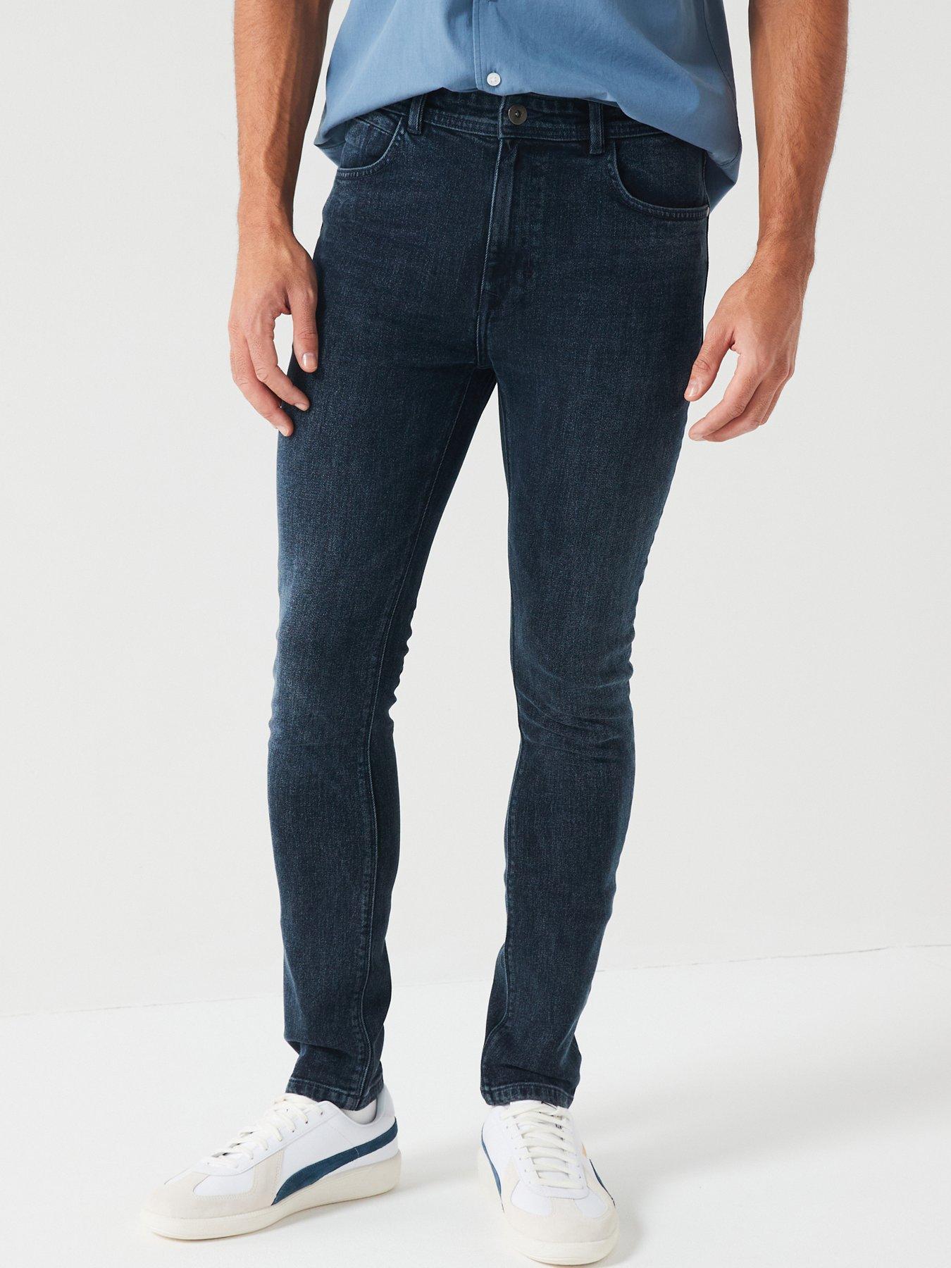 Very Man Skinny Jeans With Stretch - Blue Black | Very.co.uk