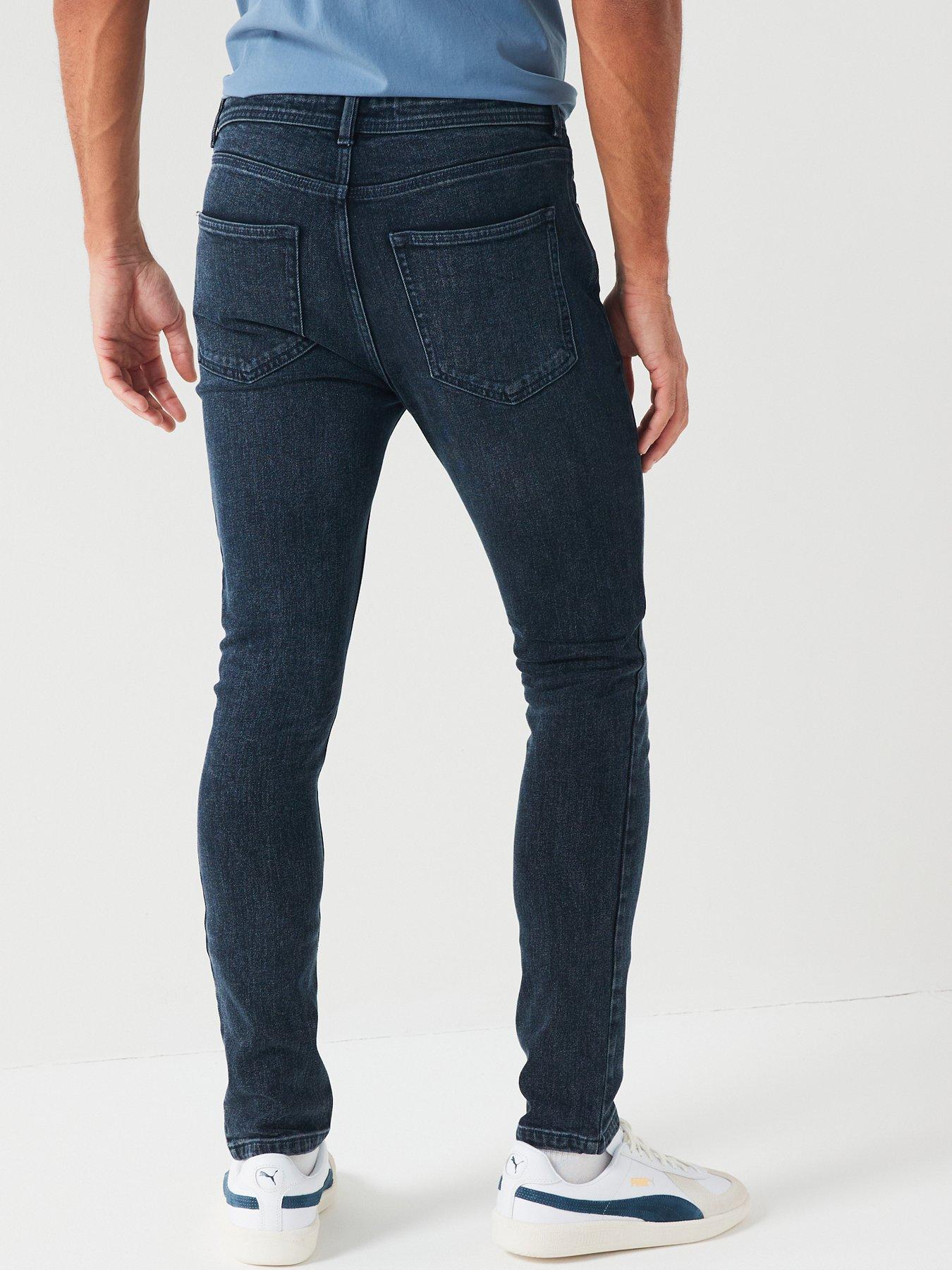 Very Man Skinny Jeans With Stretch - Blue Black | very.co.uk