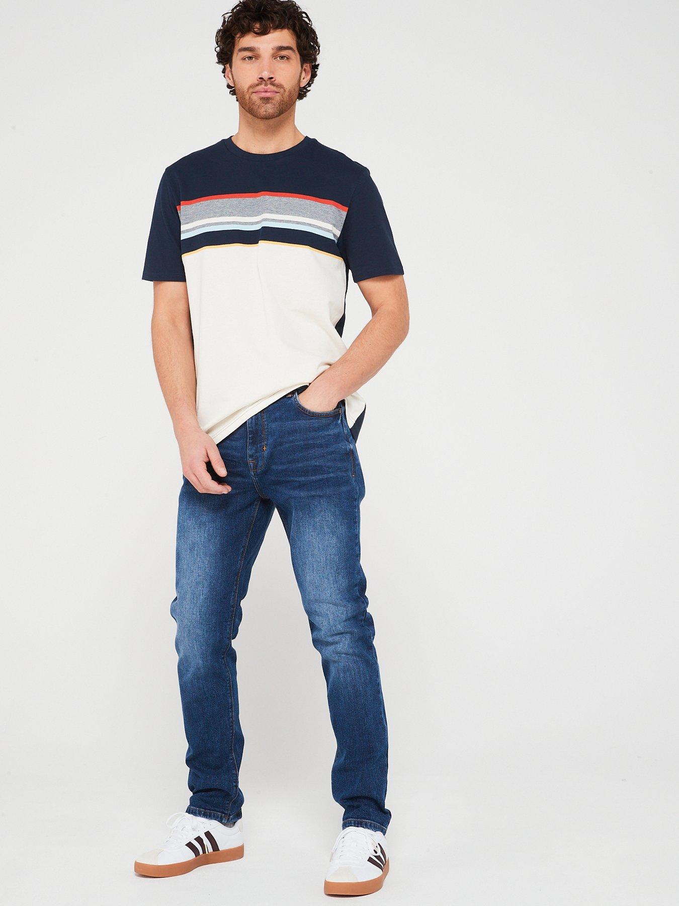 Very Man Slim Jeans With Stretch - Mid Blue Wash | Very.co.uk