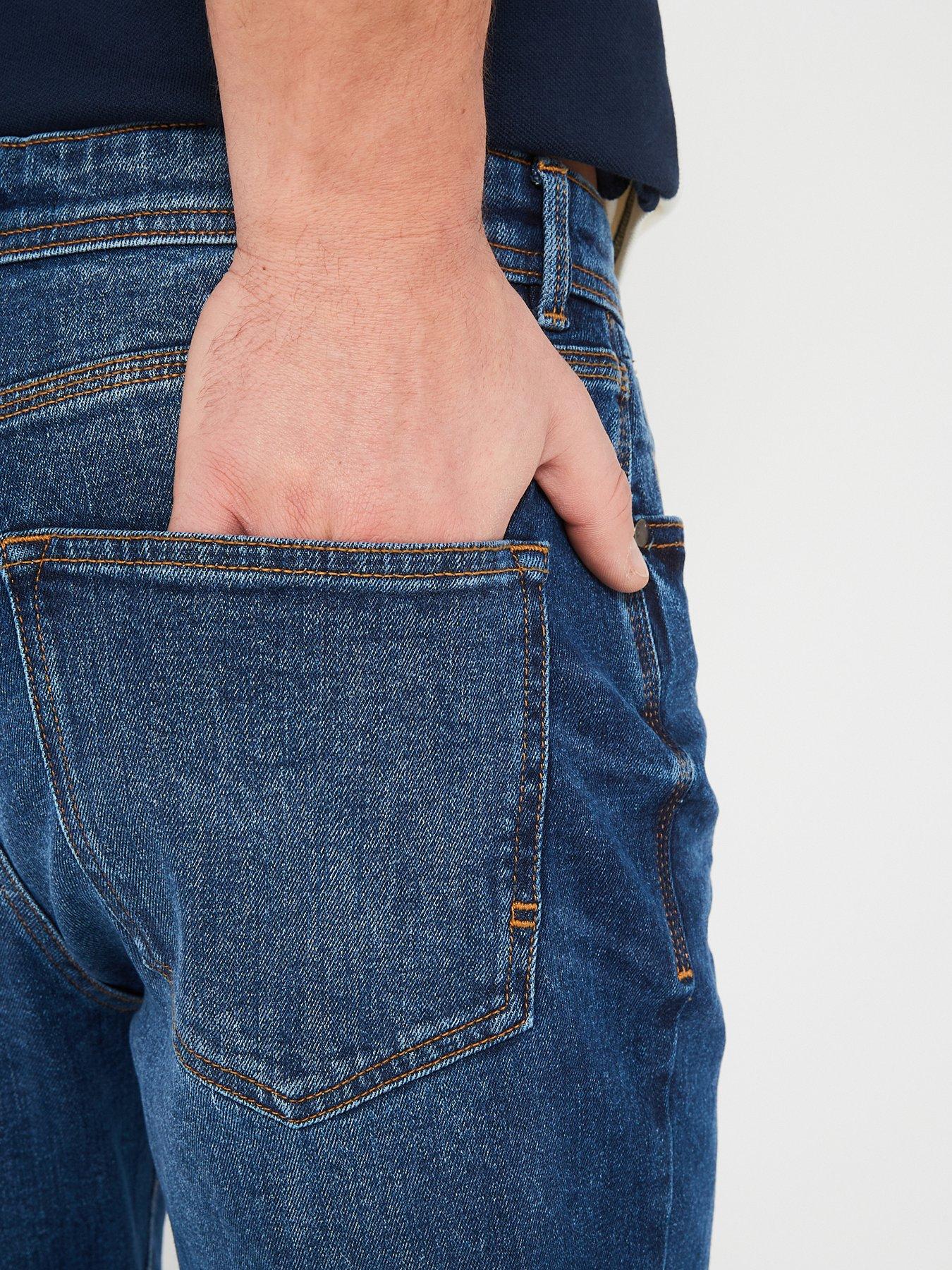 Image 4 of 4 of Very Man Slim Jeans With Stretch - Mid Blue Wash