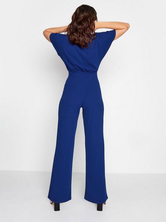stillFront image of long-tall-sally-short-sleeve-wide-leg-jumpsuit-blue
