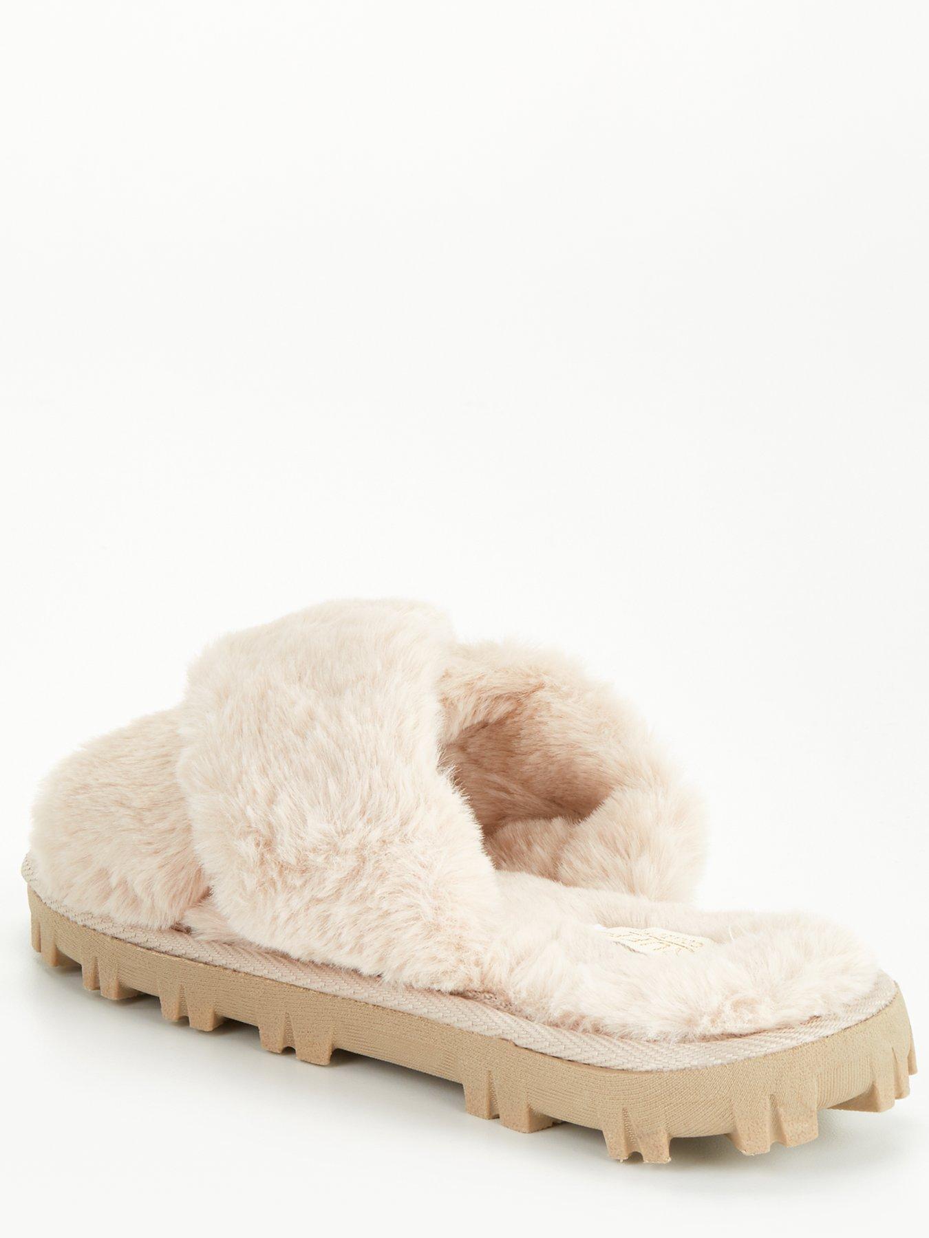 Ugg fuzzette cross strap best sale fluffy slippers