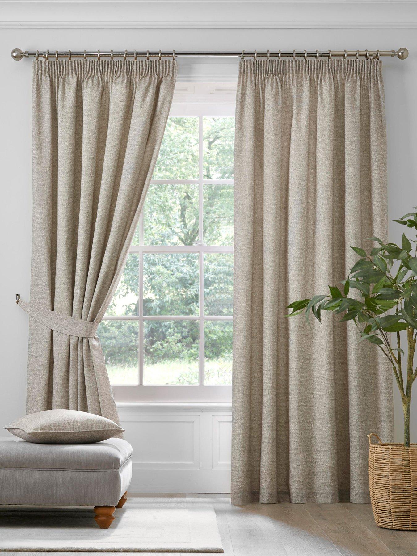 Dreams & Drapes Super Thermal Brushed Pleated Curtains - Natural