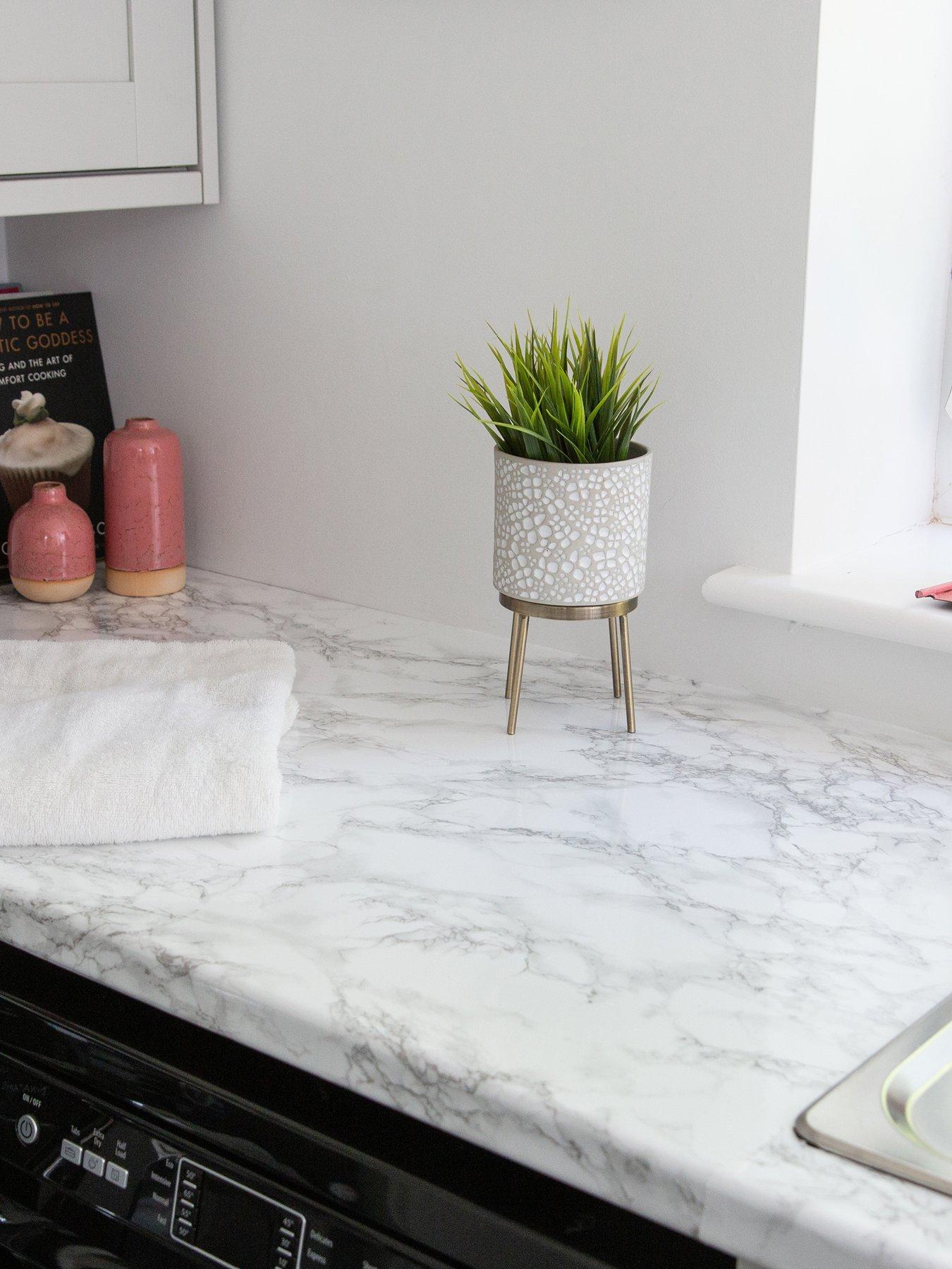 undefined Marble Grey Self Adhesive Vinyl Wrap Film - 67.5cm x 15m