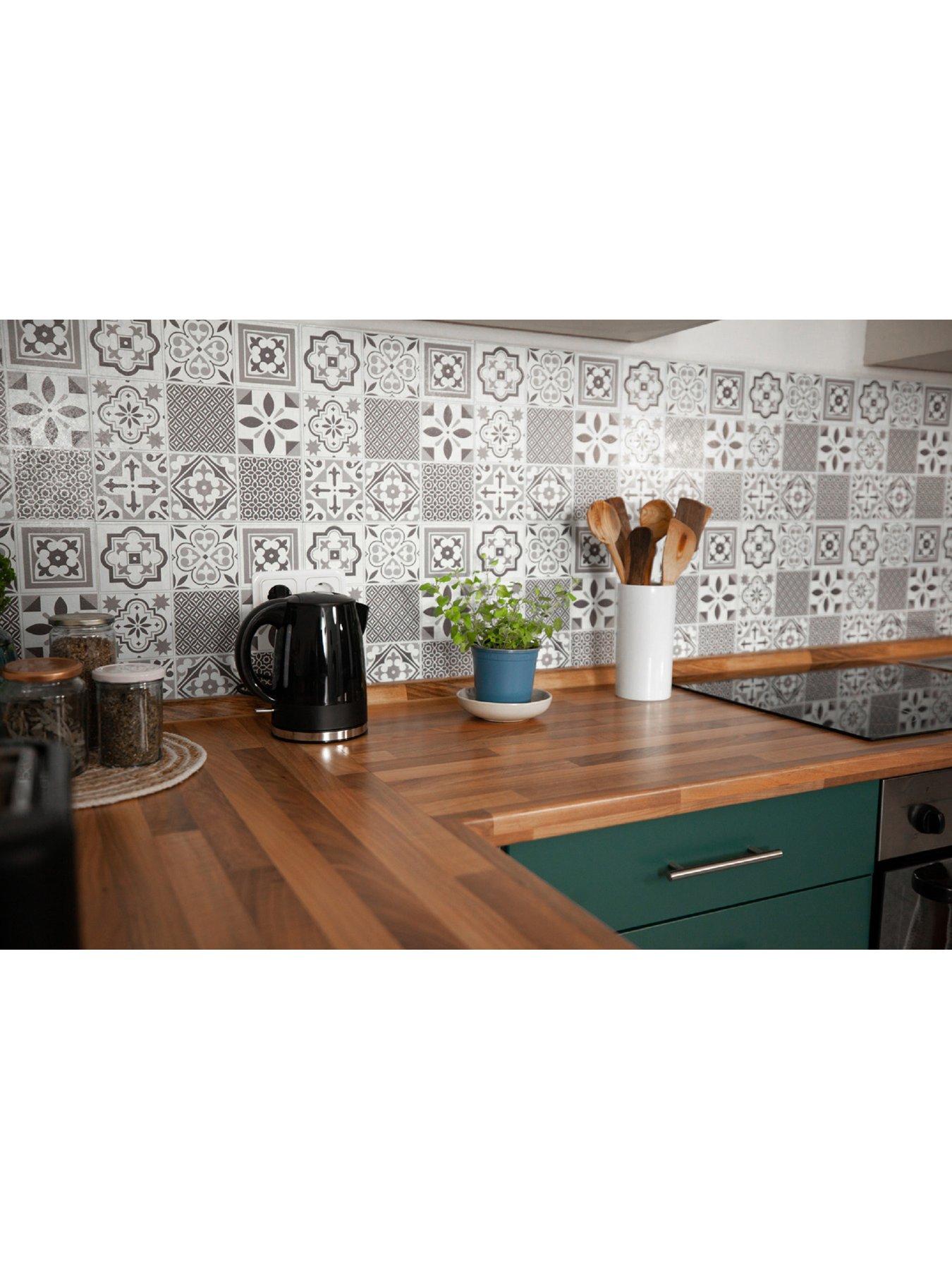 undefined Patterned Self-Adhesive Vinyl Floor Tiles – contains six 30.48 x 30.48 cm tiles (0.5 sqm)