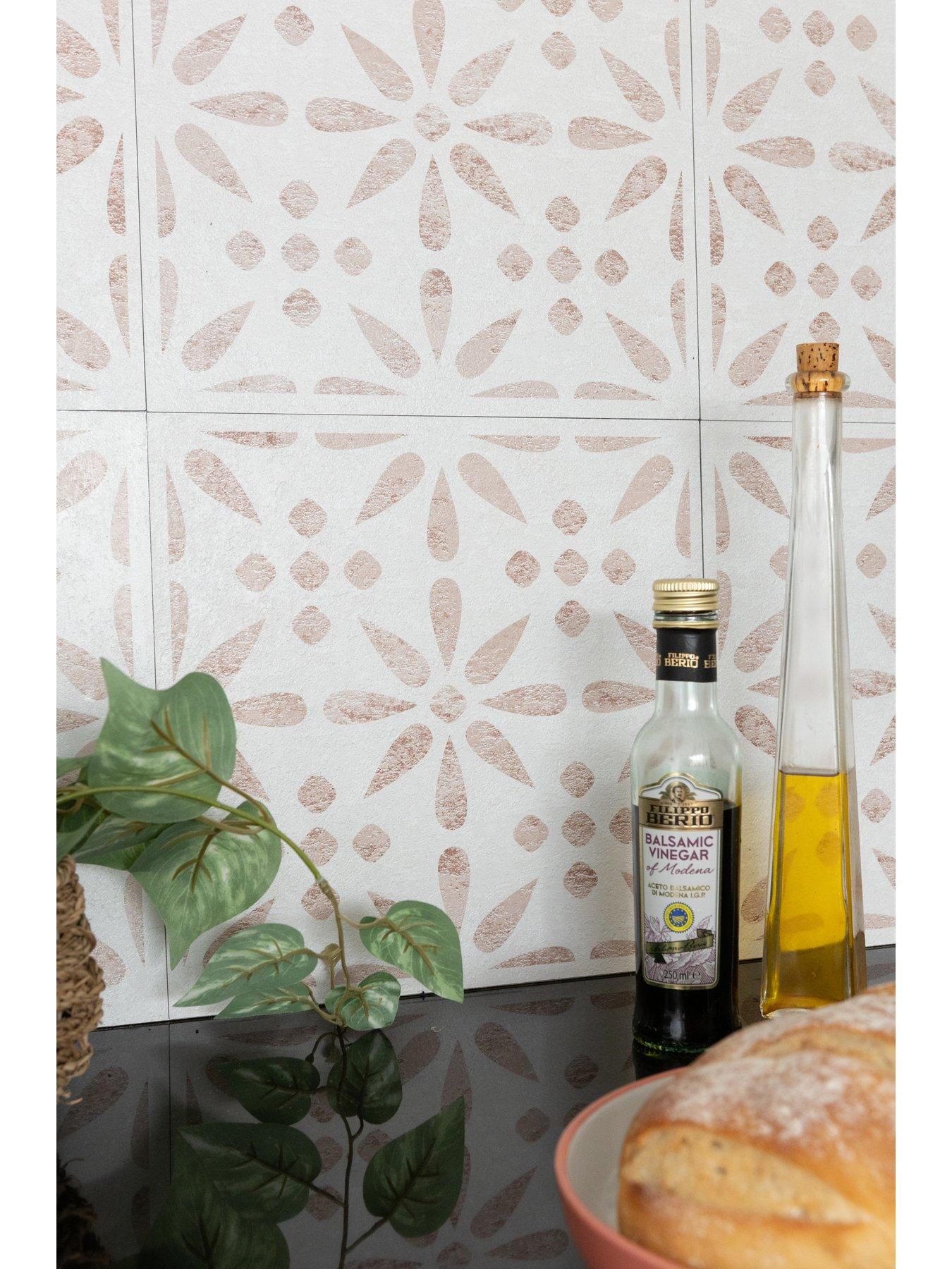 D-C-Fix Vintage Flowers dc fix Self Adhesive Vinyl Wall Tiles -30.5cm x 30.5cm (pack 6 tiles = 0.56sqm)