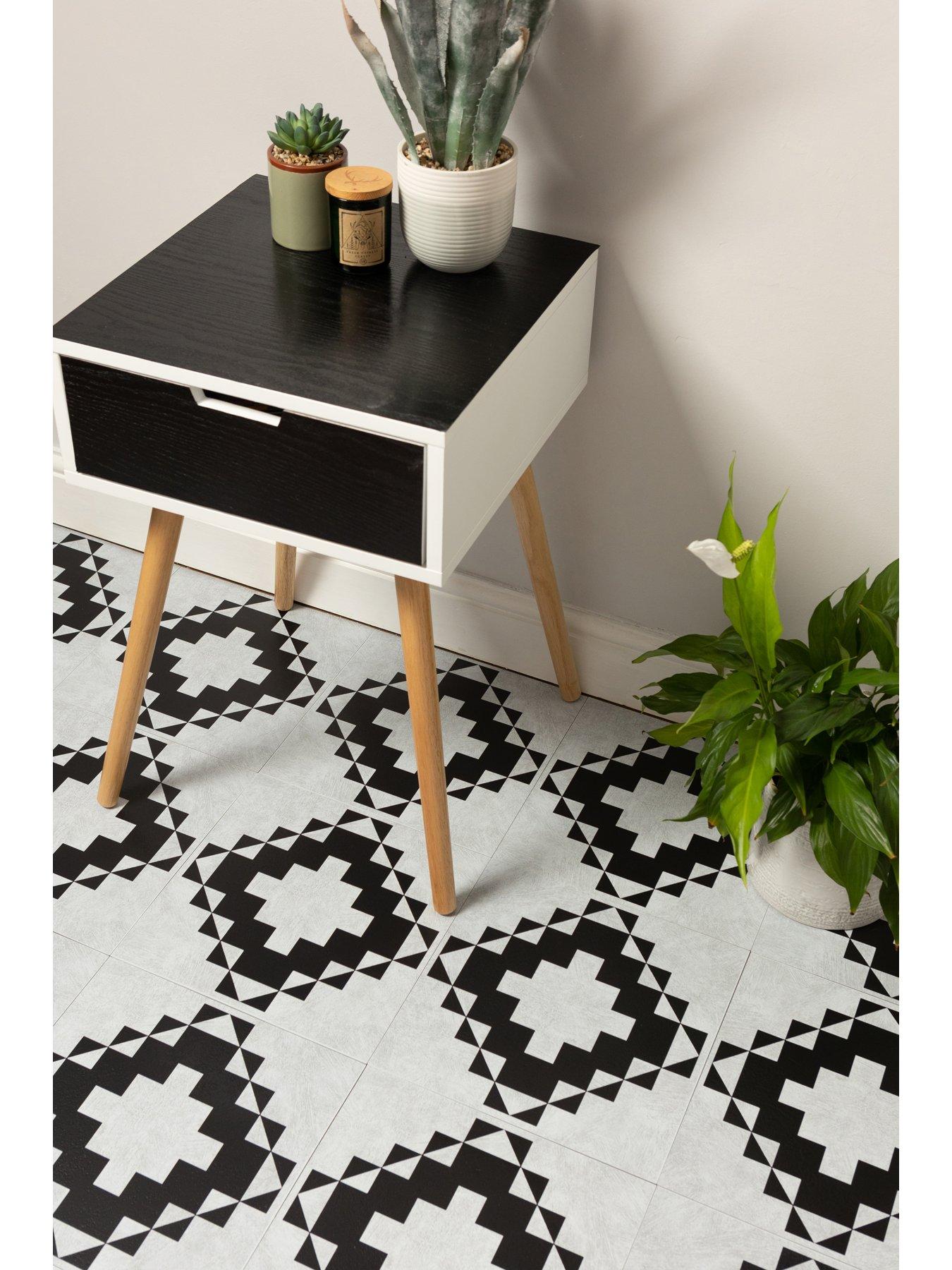 undefined Victorian Tiles Self-Adhesive Vinyl Floor Tiles – contains one pack of 30.48 x 30.48 cm tiles (1 sqm)