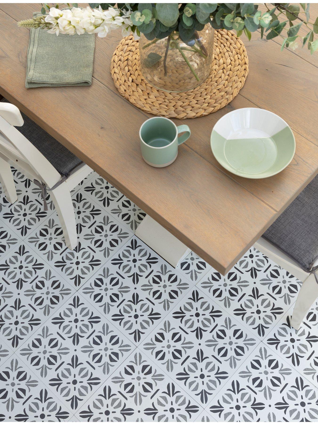 D-C-Fix Cubia Pattern dc fix Self Adhesive Vinyl Floor Tiles -30.48cm x 30.48cm (pack 11 tiles = 1sqm)