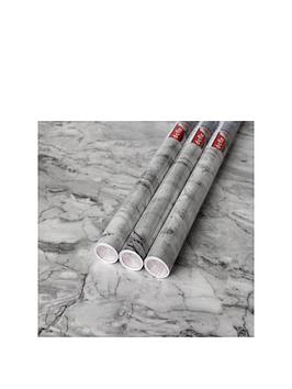 Product photograph of D-c-fix Romeo Grey Marble Self-adhesive Vinyl Wrap Film Ndash Contains Three 67 5 Cm X 2 M Rolls from very.co.uk