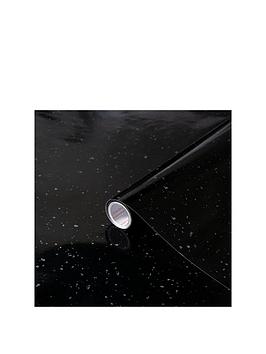 Product photograph of D-c-fix Black Granite Quartz Self-adhesive Vinyl Wrap Film Ndash Contains One 90 X 210 Cm Roll from very.co.uk