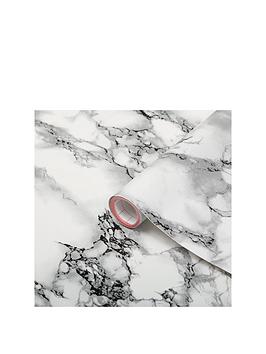 Product photograph of D-c-fix Marble White Self Adhesive Vinyl Wrap Film - 67 5cm X 2m from very.co.uk