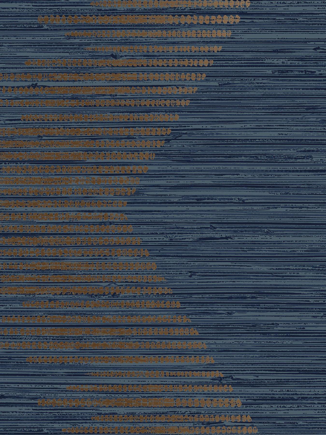 Superfresco Easy Serenity Geo Wallpaper - Navy/copper | very.co.uk