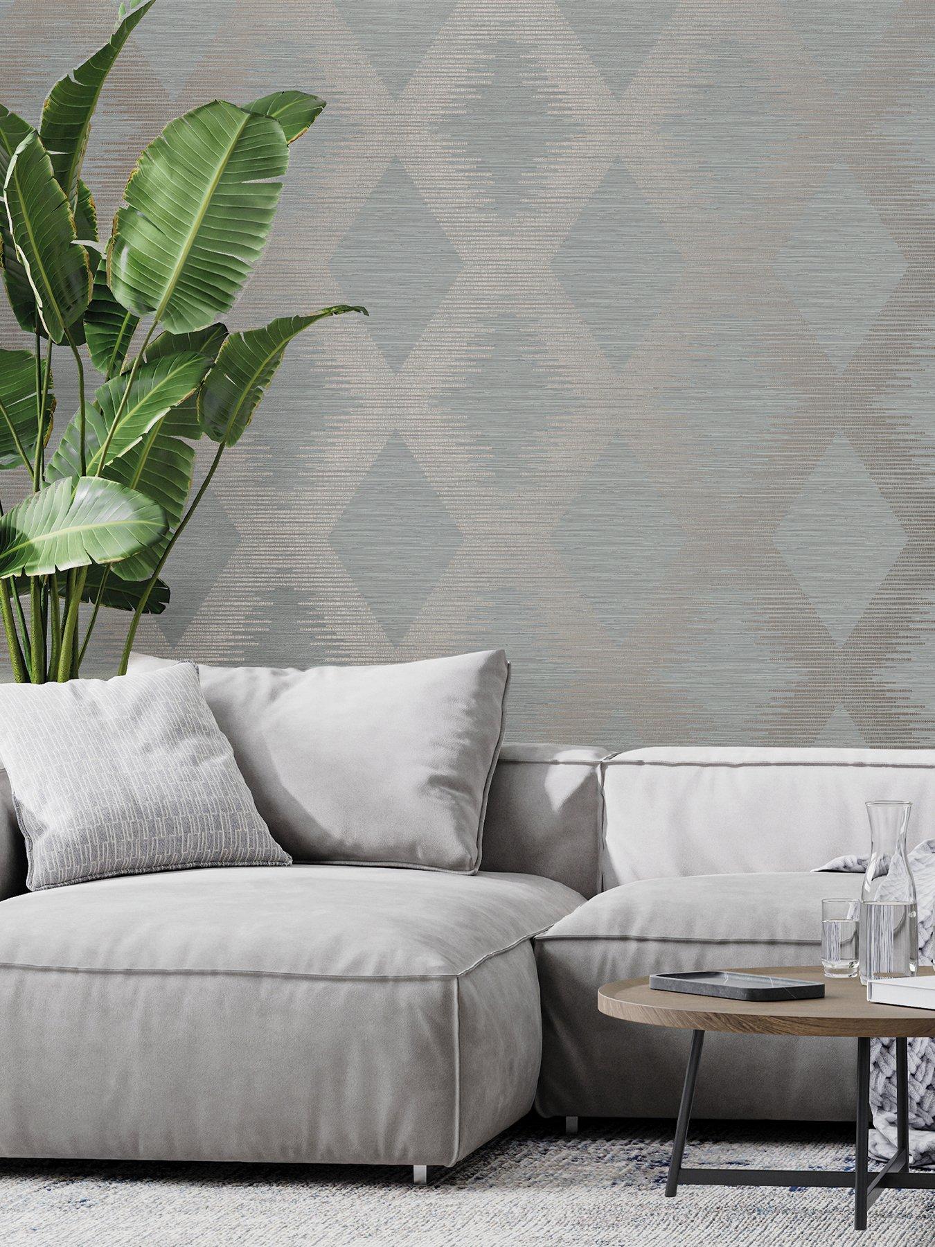 Superfresco Easy Serenity Geo Wallpaper -  Grey/rose Gold