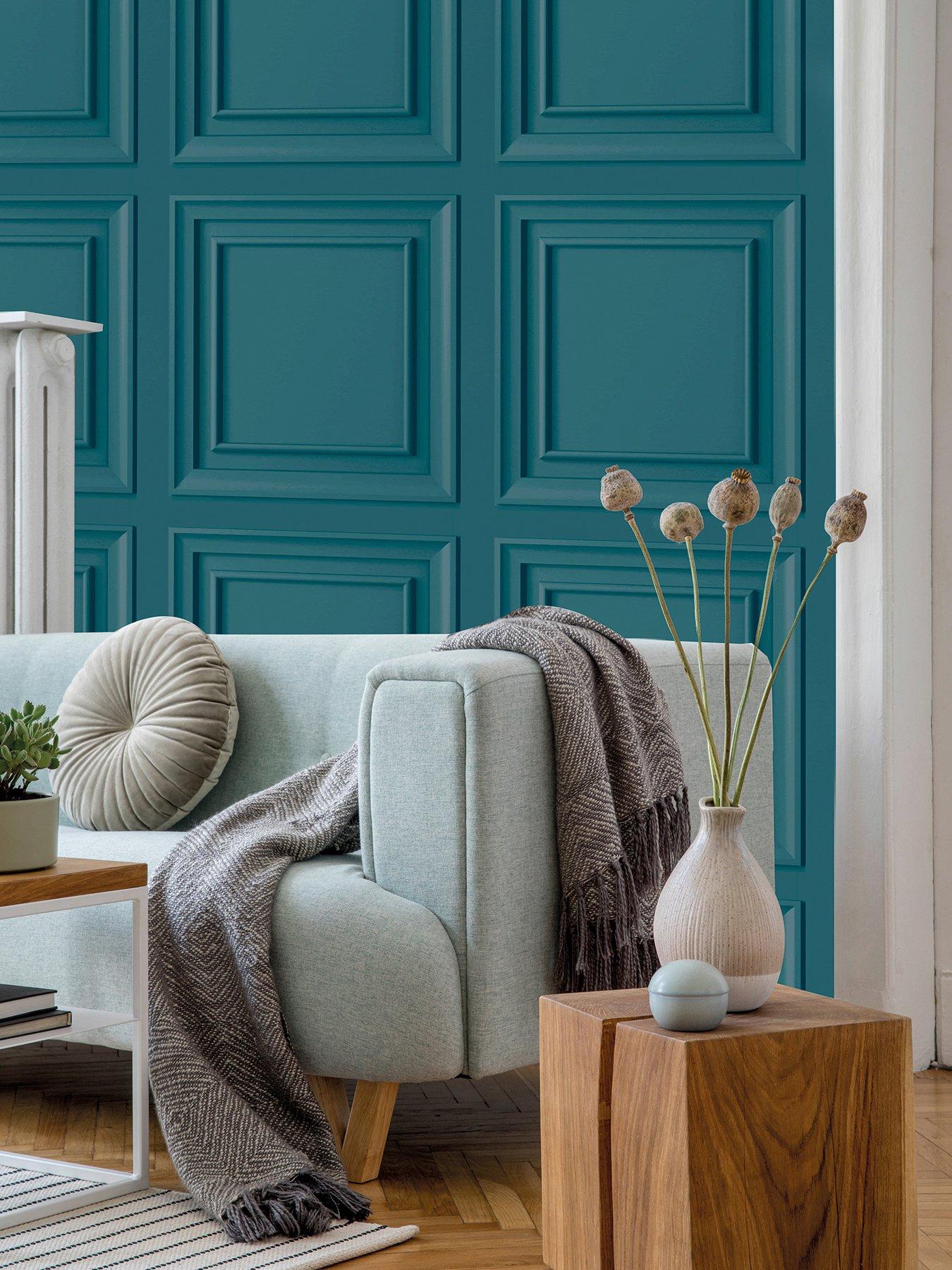 Fresco Wood Panel Wallpaper - Teal