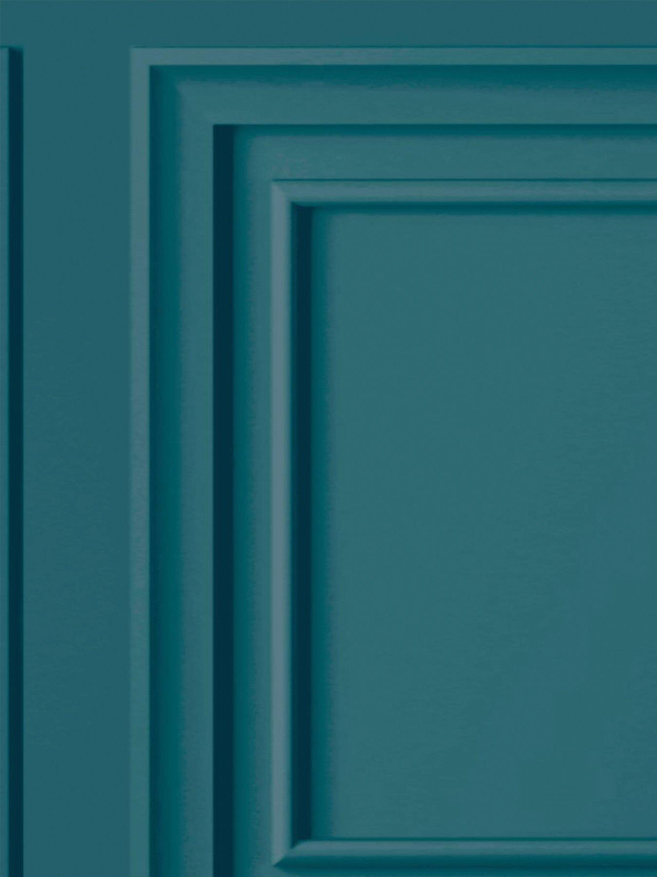 Fresco Wood Panel Wallpaper Teal Very